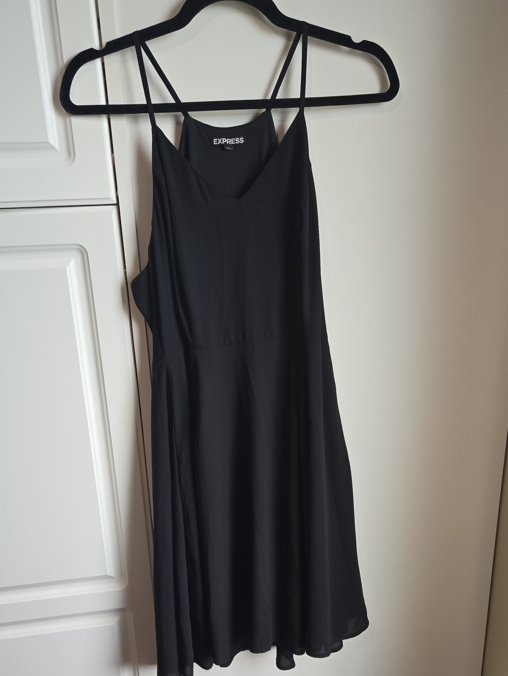 Express Black Double-Strap A-Line Dress